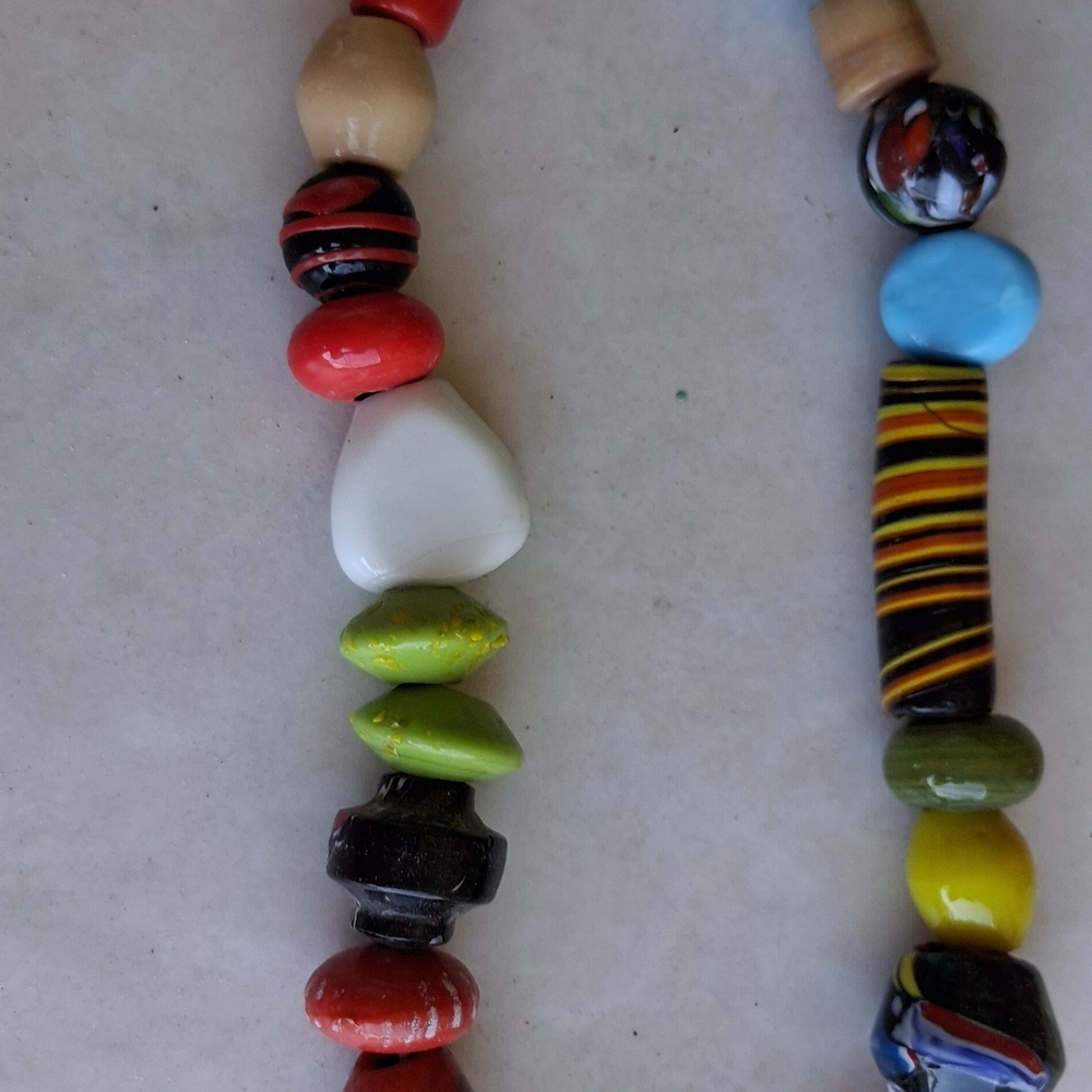 Handcrafted Multicolor Glass Beads On String.   African or Caribbean Style - Picture 7 of 9